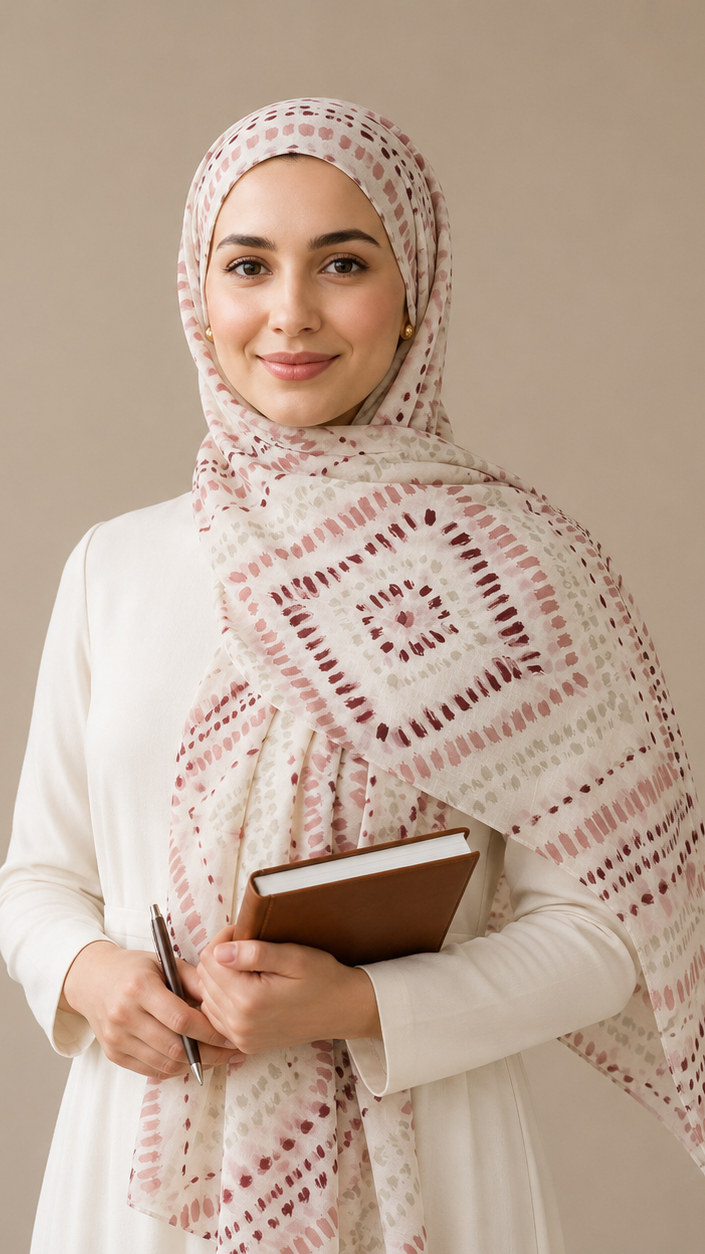 Blush Mosaic | Lawn Printed Hijab