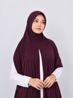 Instant Pre-Sewn Jersey Hijab | Plum