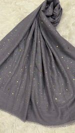 Lawn Foil Spread Hijab | Dark Grey