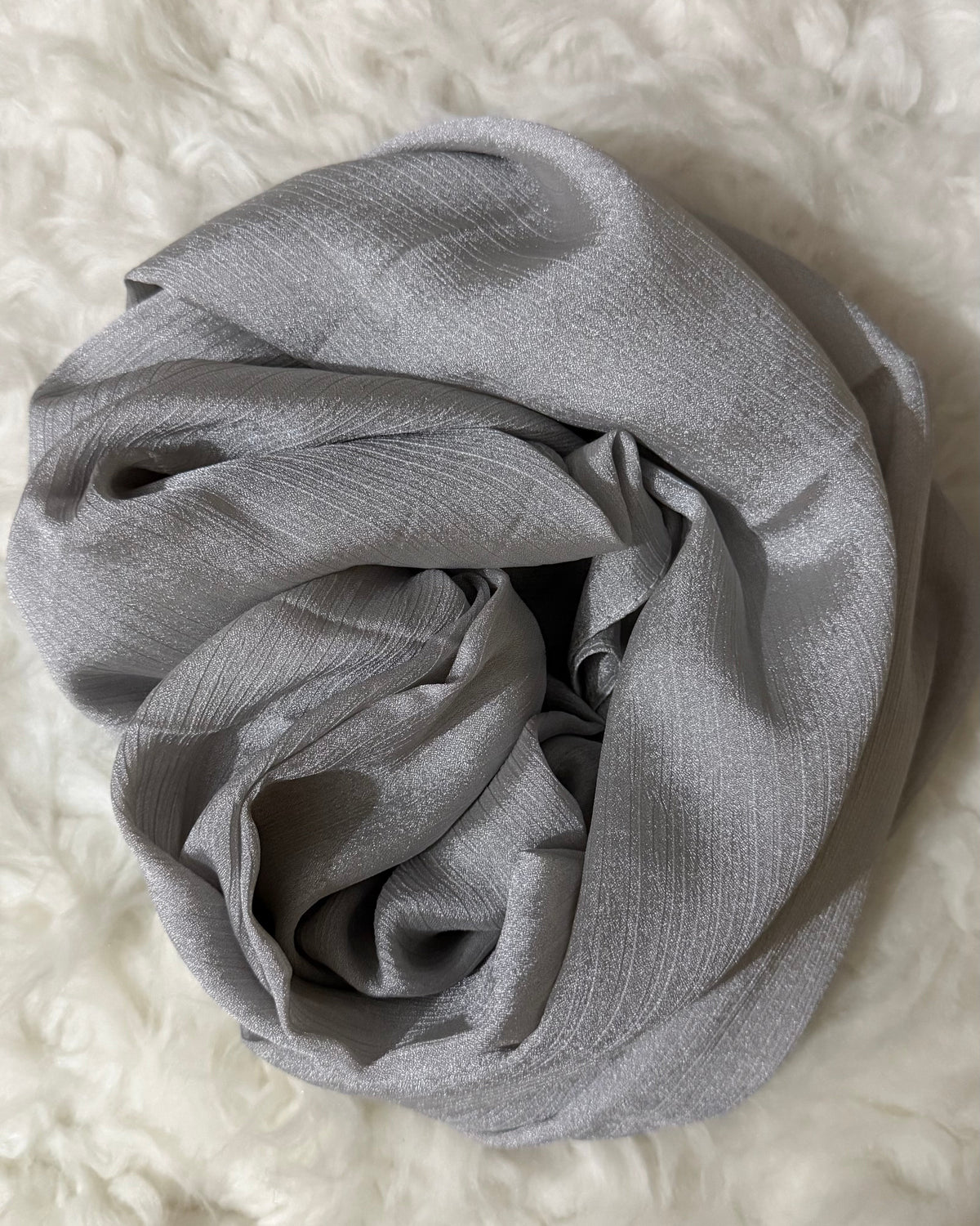 Luxe Crinkle Silk - Silver Grey
