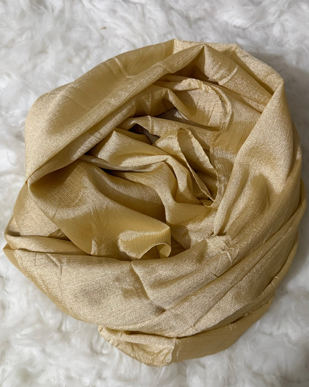 Luxe Crinkle Silk - warm golden-beige