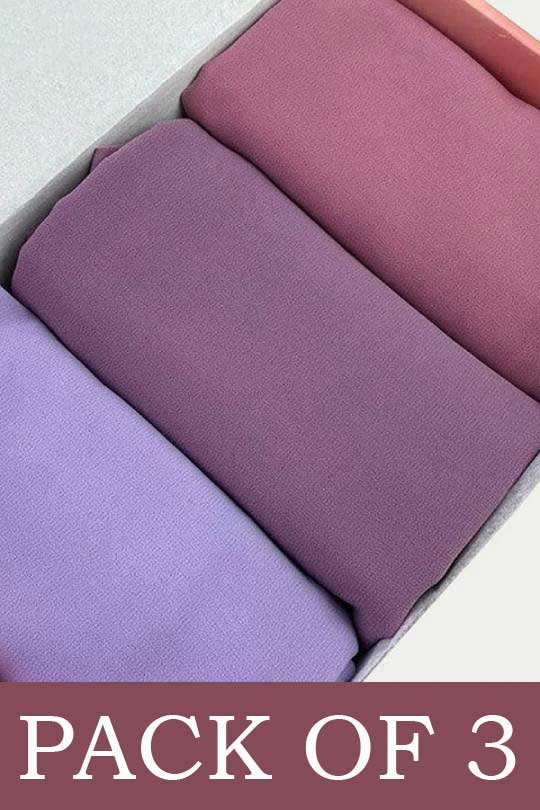 Pack of 3 - Georgette Hijabs