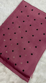 Lawn Block Print Hijab | Shinny Polka Dots | Muted Pink