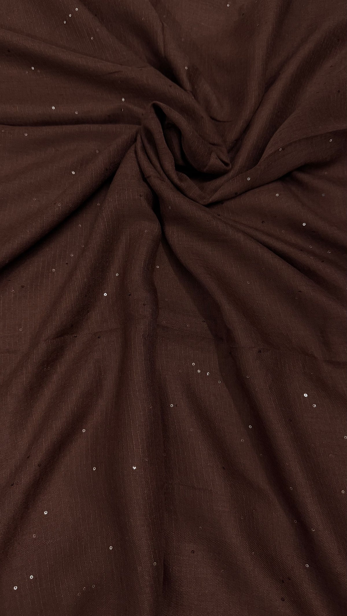 Lawn Full Sequins Hijab | Dark Brown