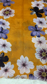 Sequins Bloom Mustard | Lawn Printed Hijab with Sequins