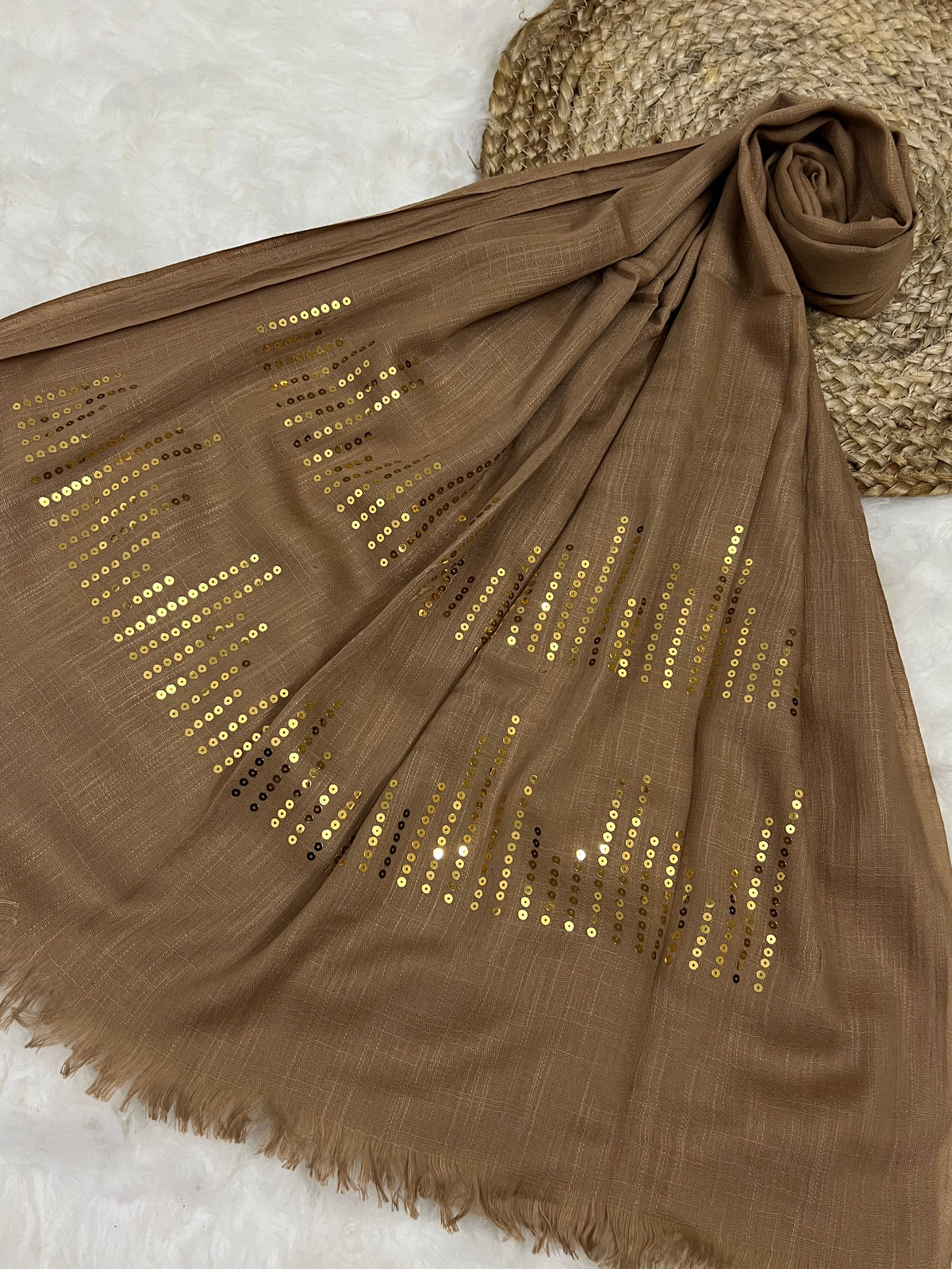 Radiant Sequins Stripes- Beige