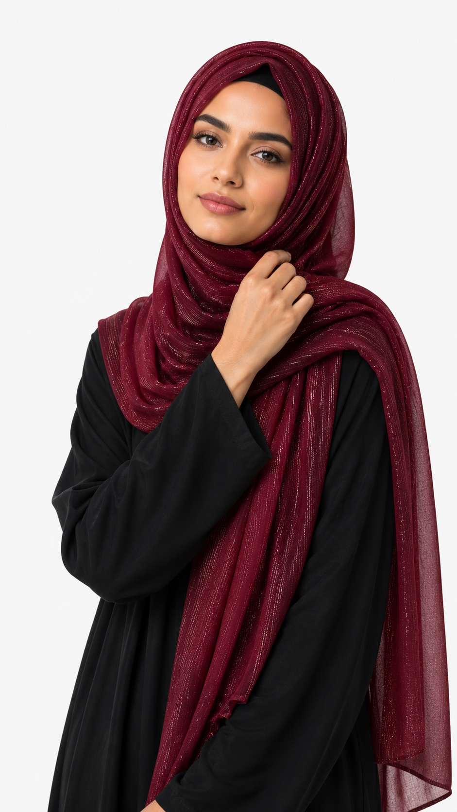 Lawn Zari Hijabs | Red