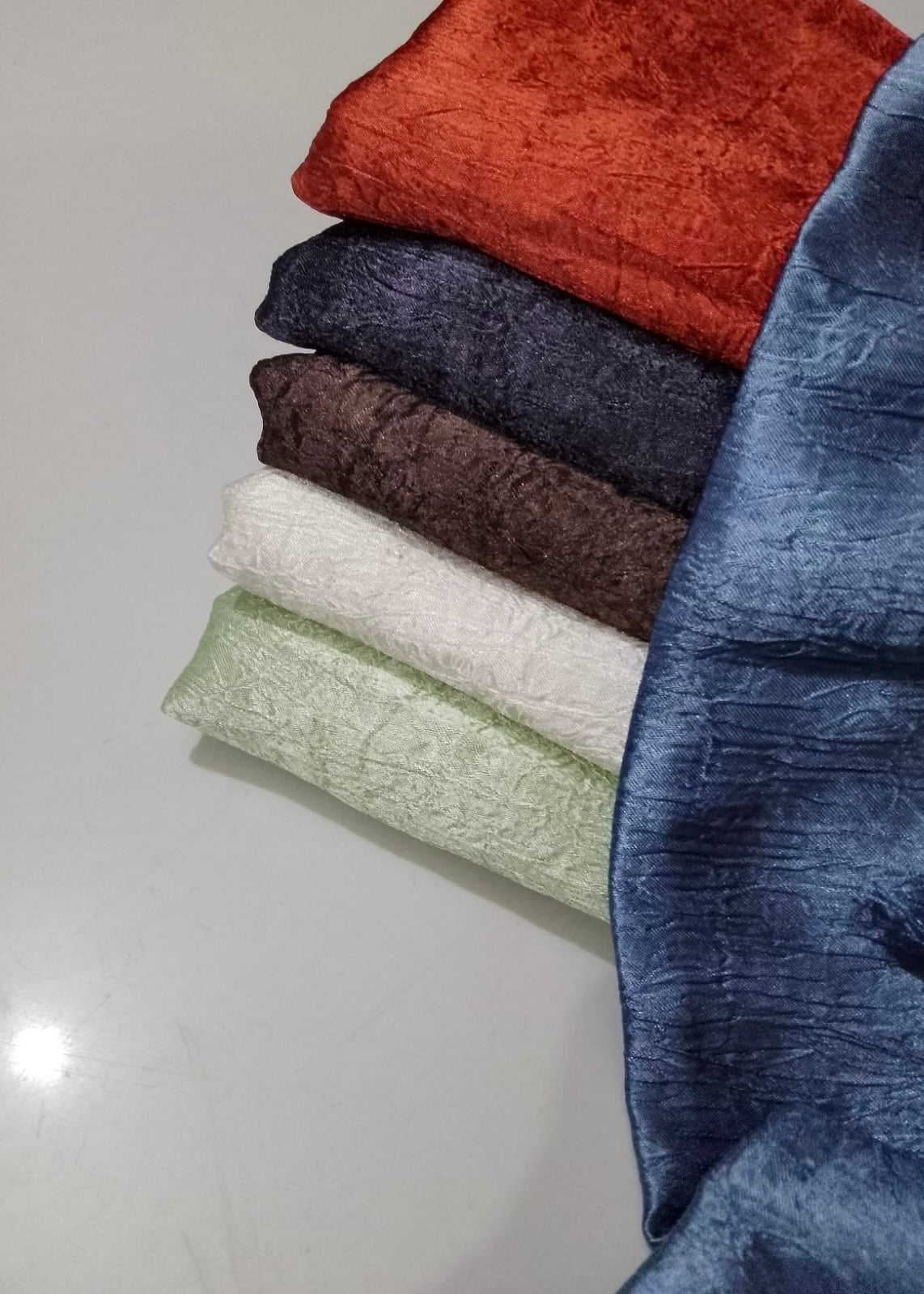 Crushed Velvet Silk Hijabs | Rust Orange