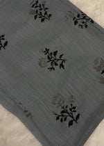 Lawn Block Print Hijab | Roses| Grey