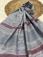 Turkish Floral Shimmer - Dusty Blue