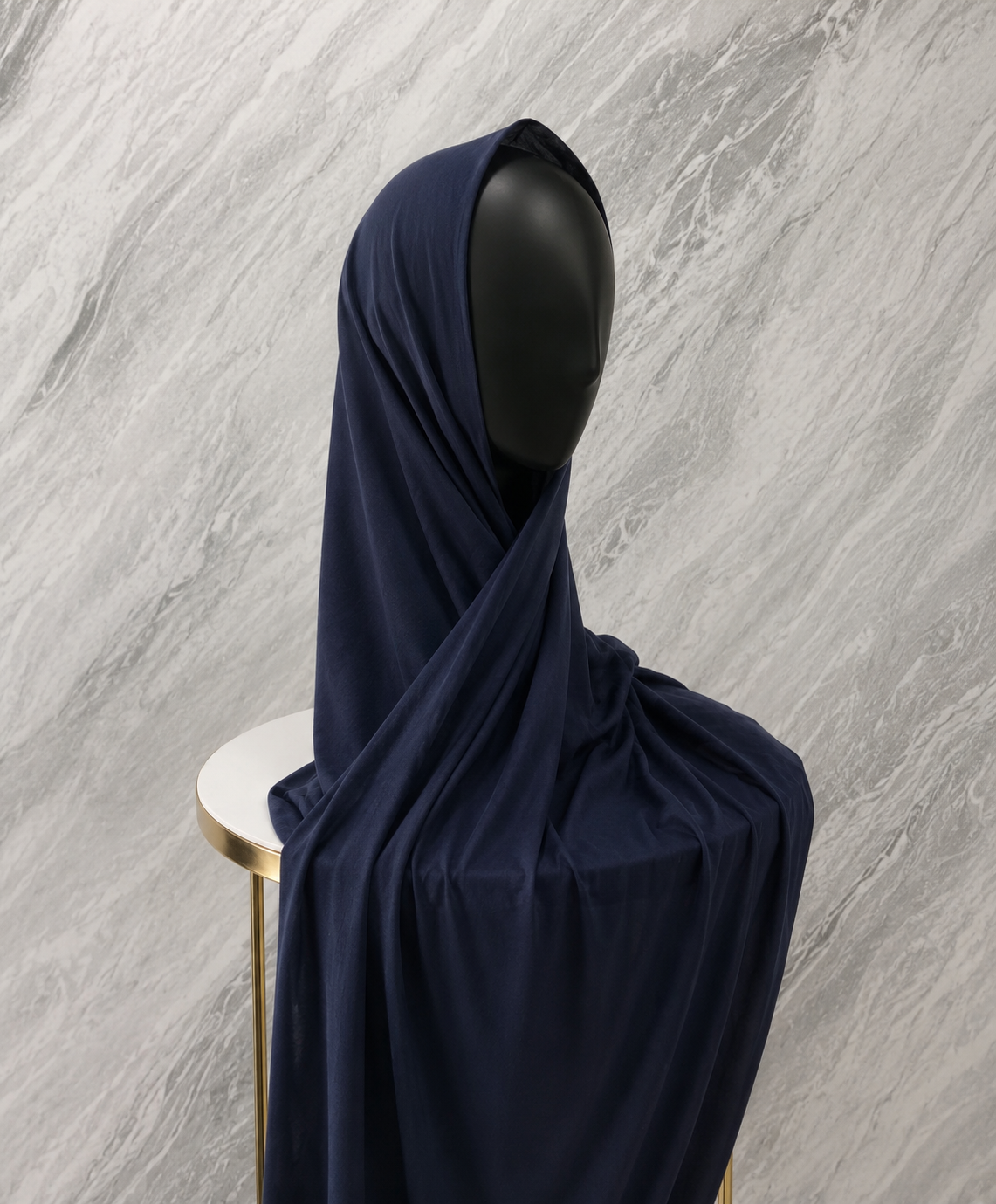 Instant Pre-Sewn Jersey Hijab | Dark Blue