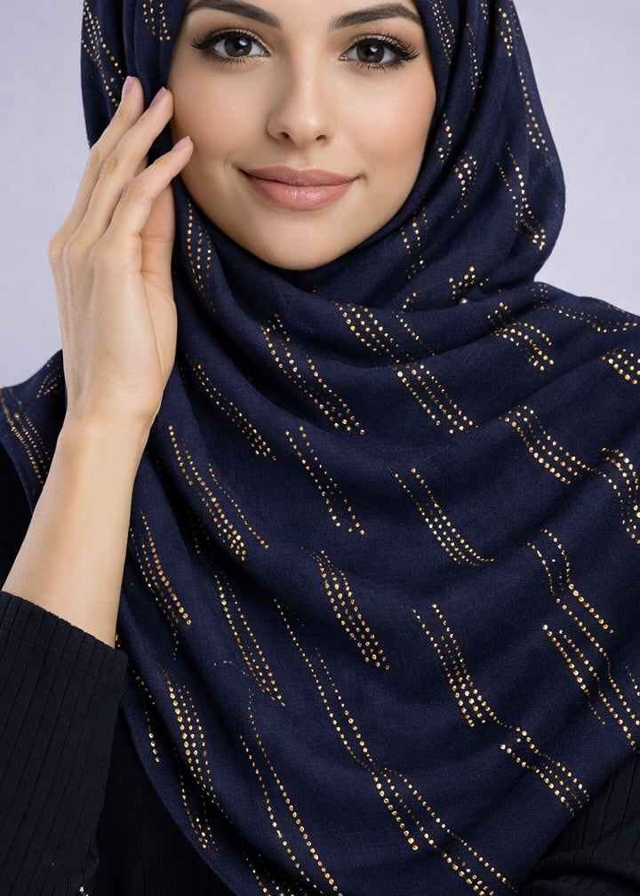 Lawn Zari Noor Hijab | Blue