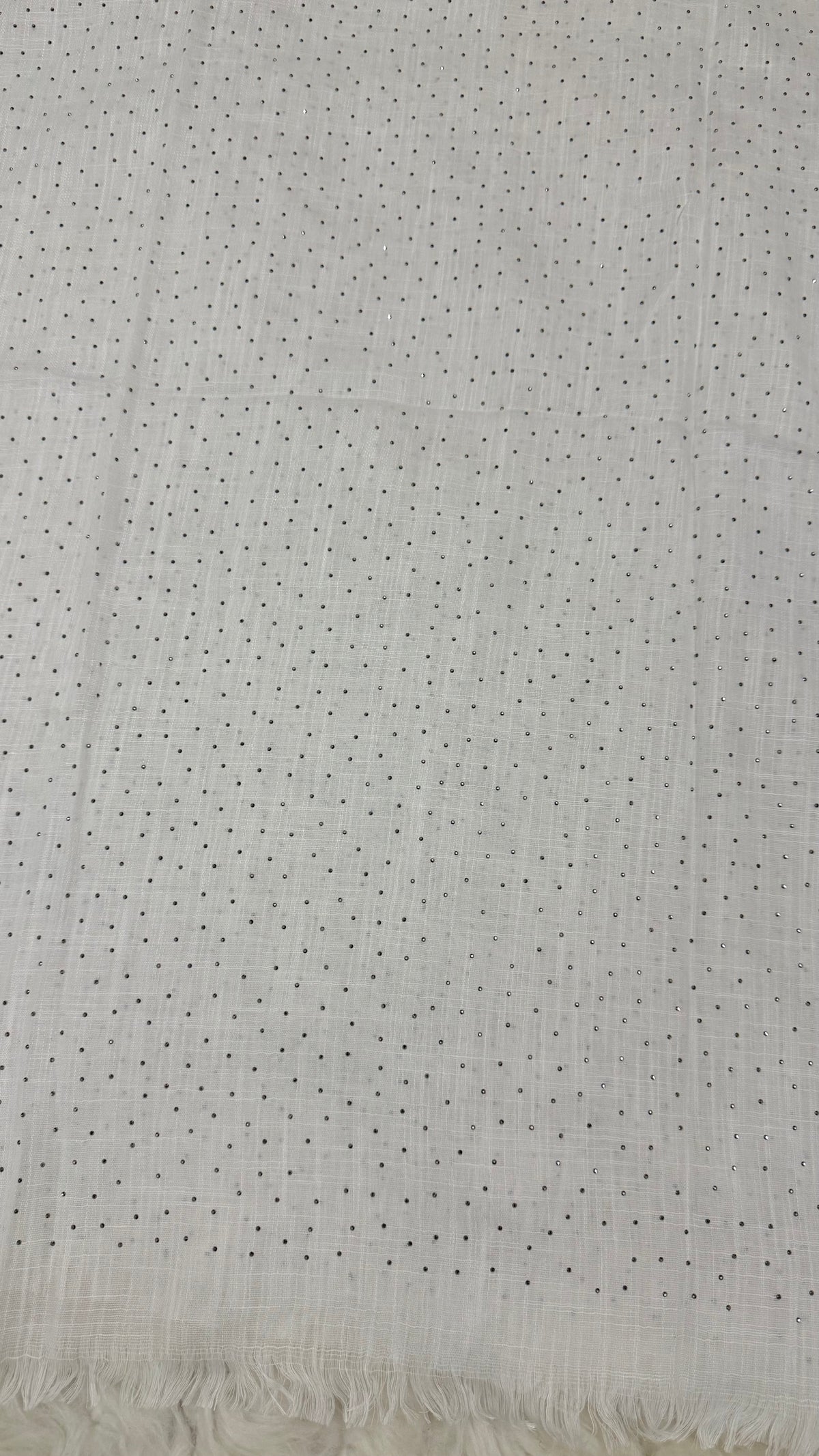 Lawn Dotted Stones Hijab | Pure White