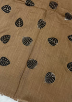 Lawn Block Print Hijab | Shiny Leaf | Mocha Brown