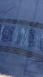 Lawn Jacquard Border | Denim Blue