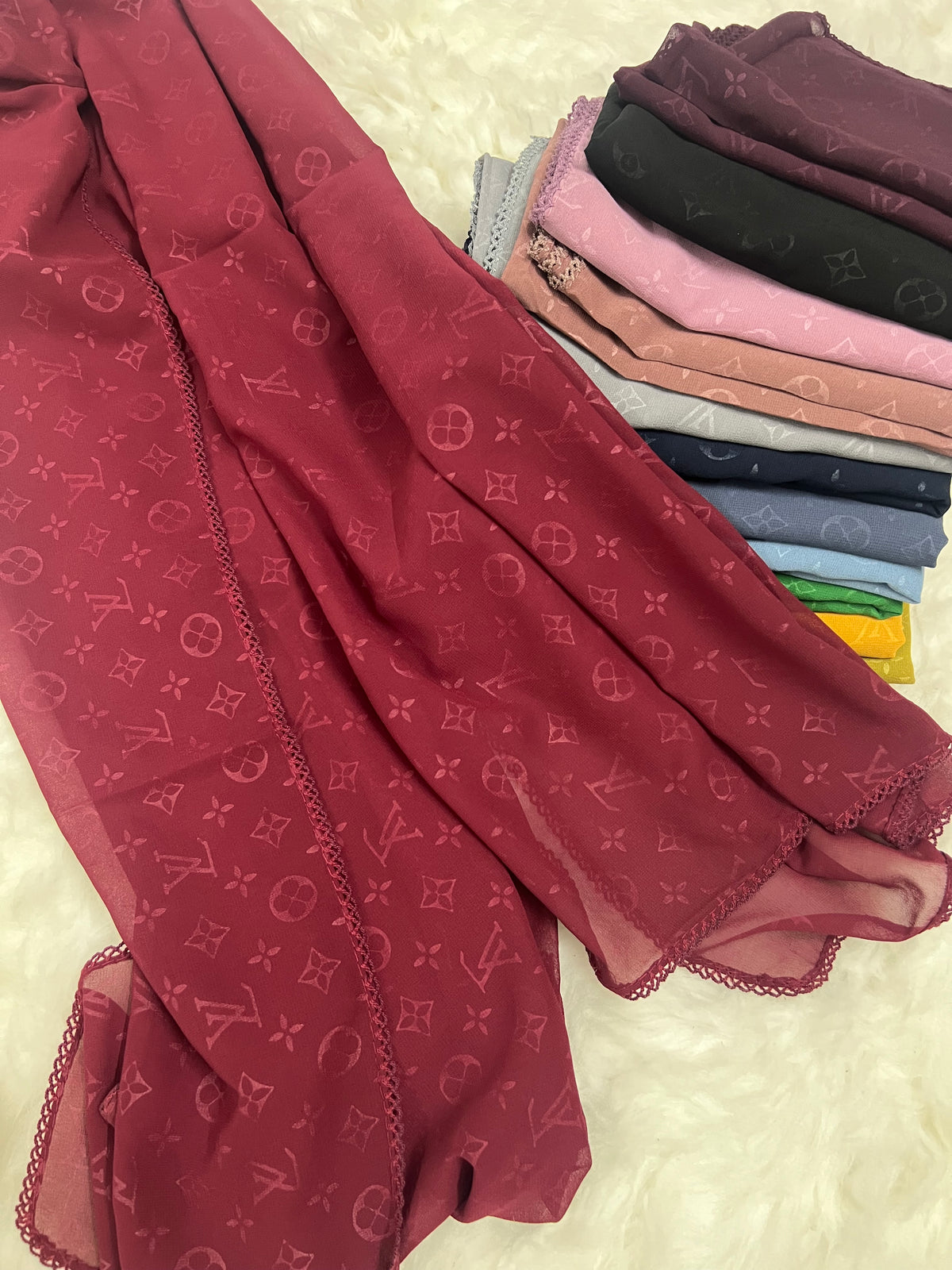 Monogram Georgette | LV | Jet Black