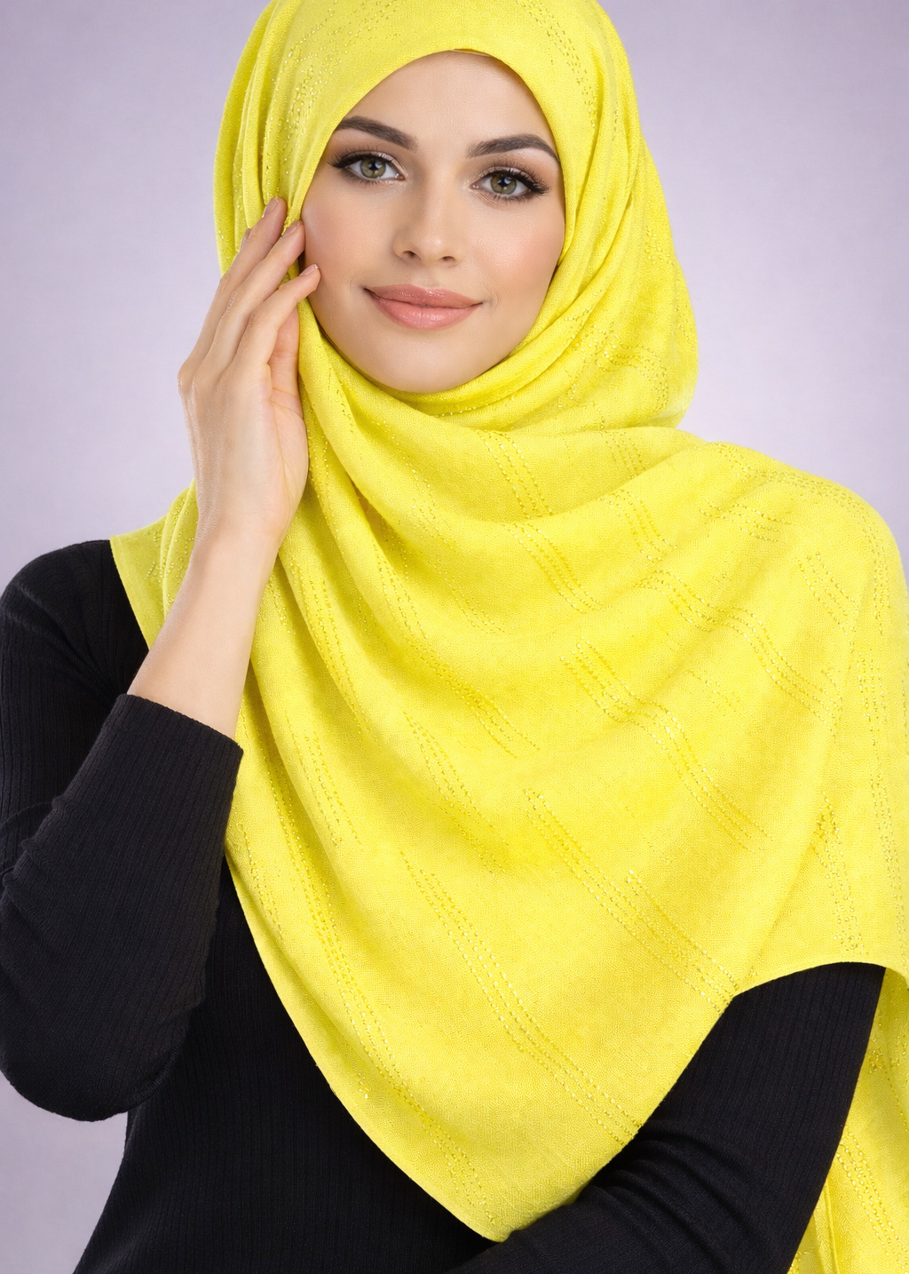 Lawn Zari Noor Hijab | Lemon