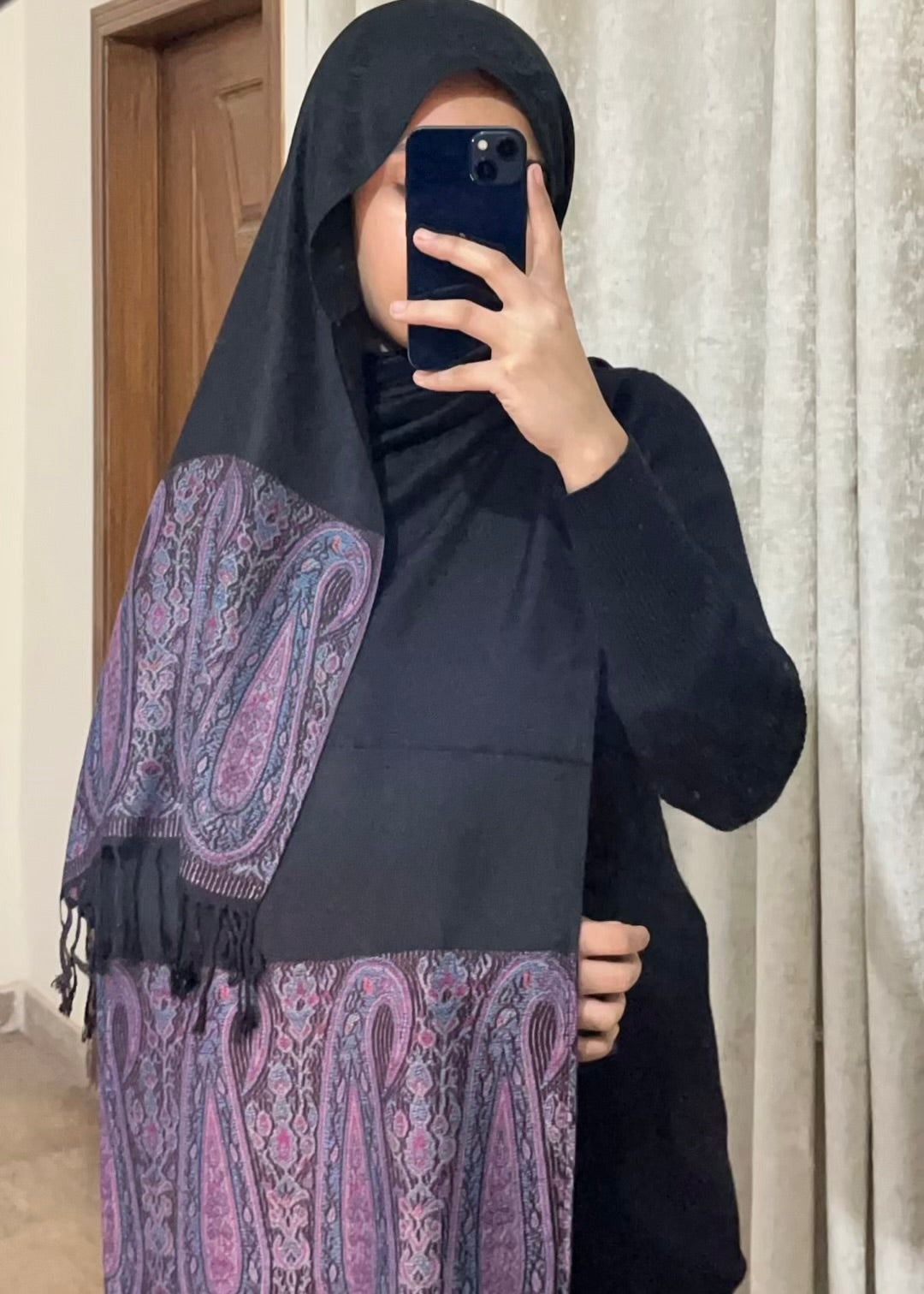 The Signature Pashmina | Midnight Charcoal Black