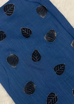 Lawn Block Print Hijab | Shiny Leaf | Blue