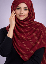 Lawn Zari Noor Hijab | Red