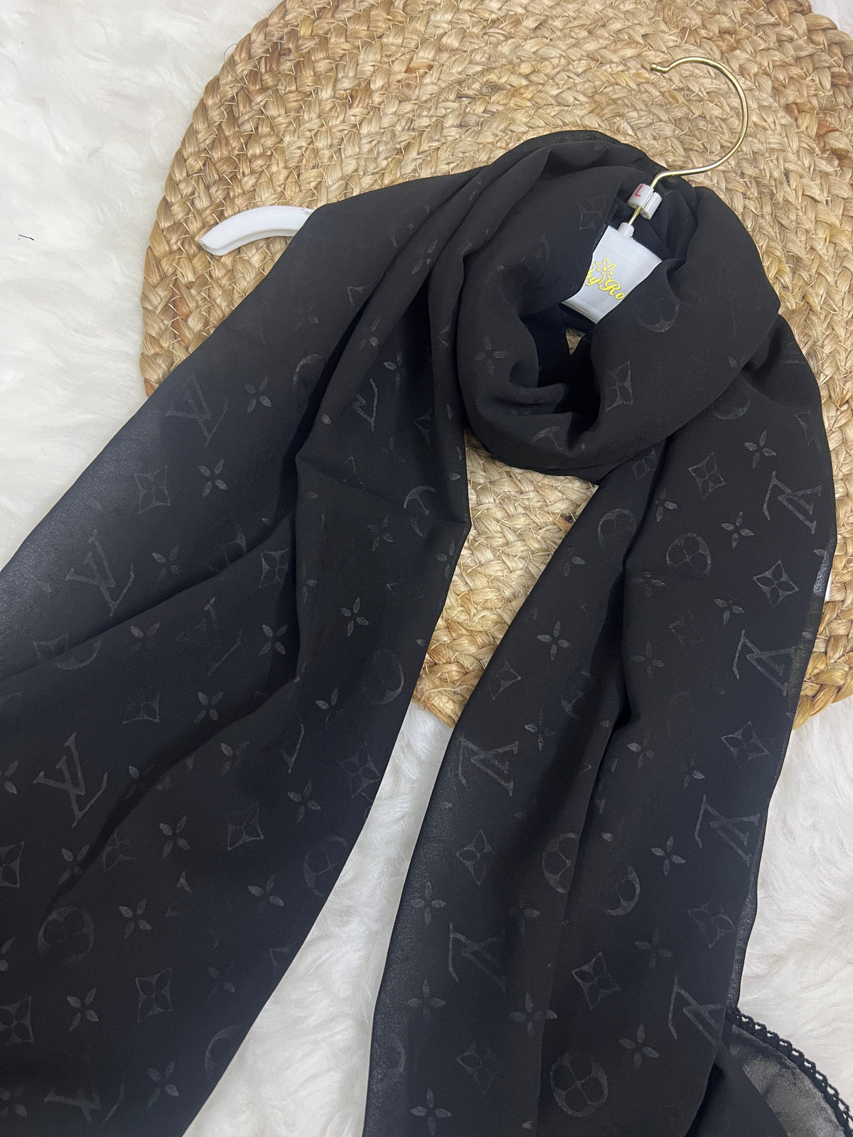 Monogram Georgette | LV | Jet Black