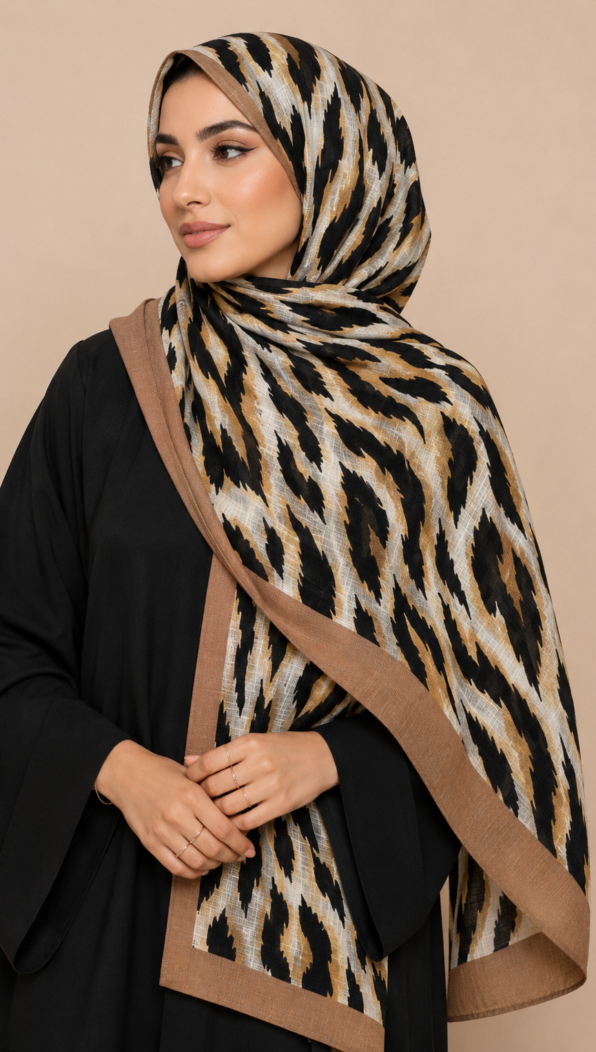 Safari Mocha Taupe | Lawn Printed Hijab