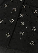 Lawn Block Print Hijab | Shiny Squares | Black