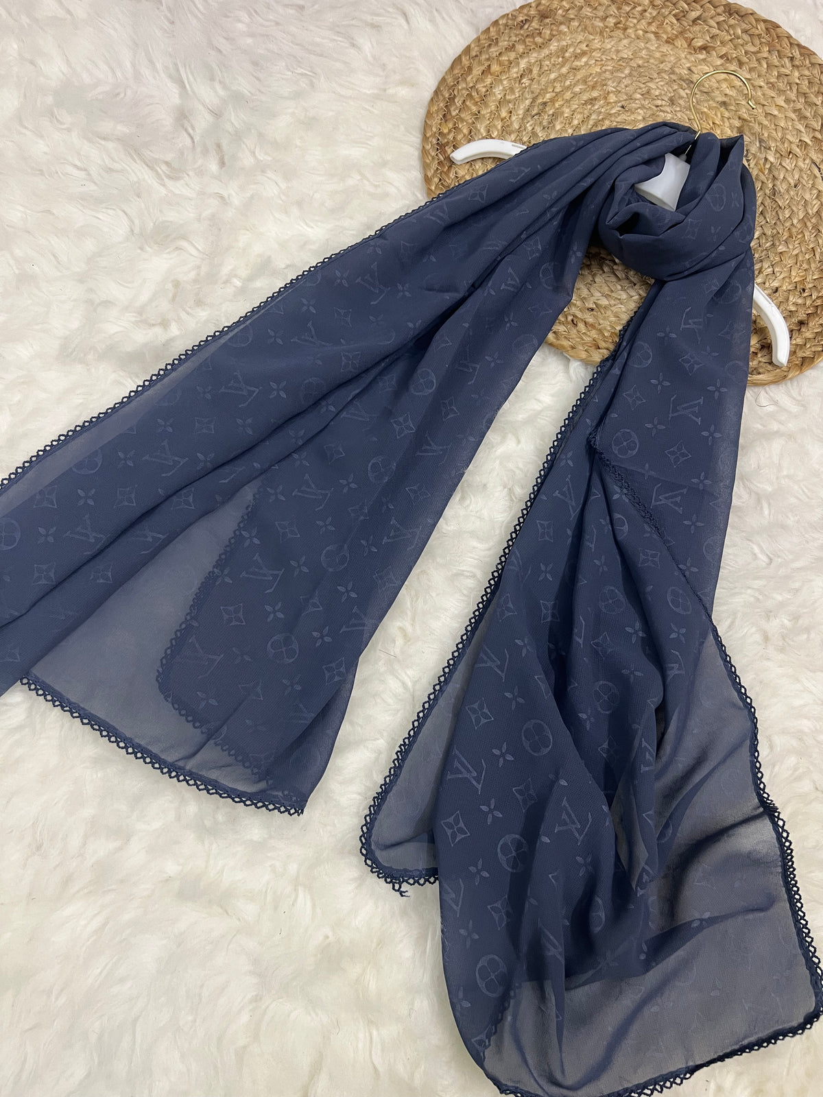 Monogram Georgette | LV | Pigeon Blue
