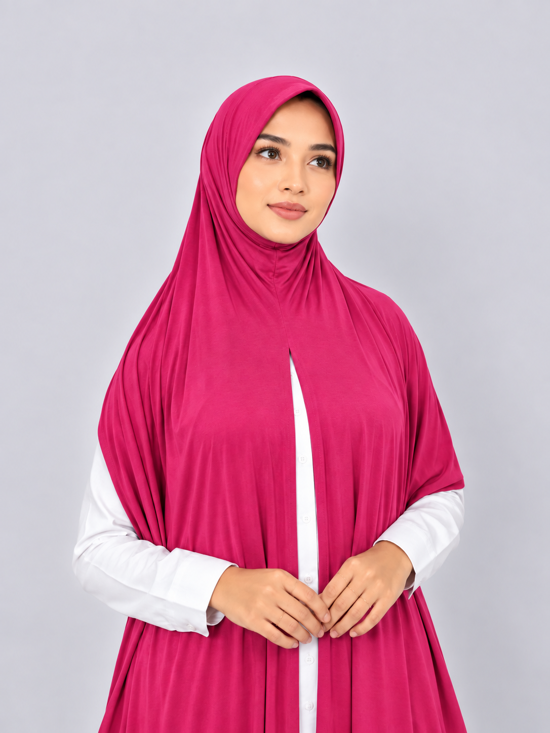 Instant Pre-Sewn Jersey Hijab | Fuchsia Pink