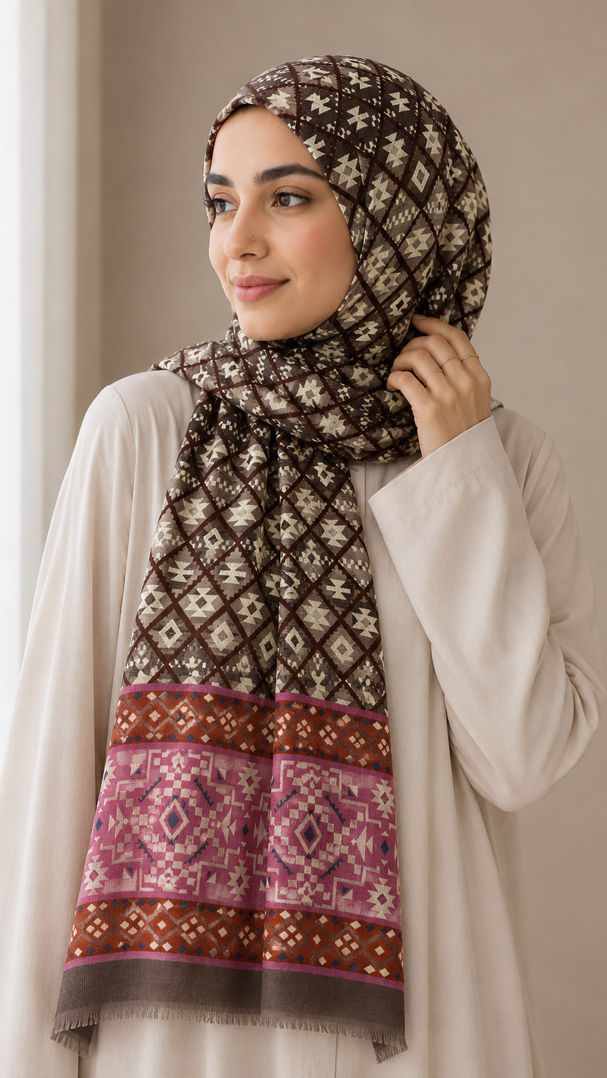 Tribal Rose | Lawn Printed Hijab