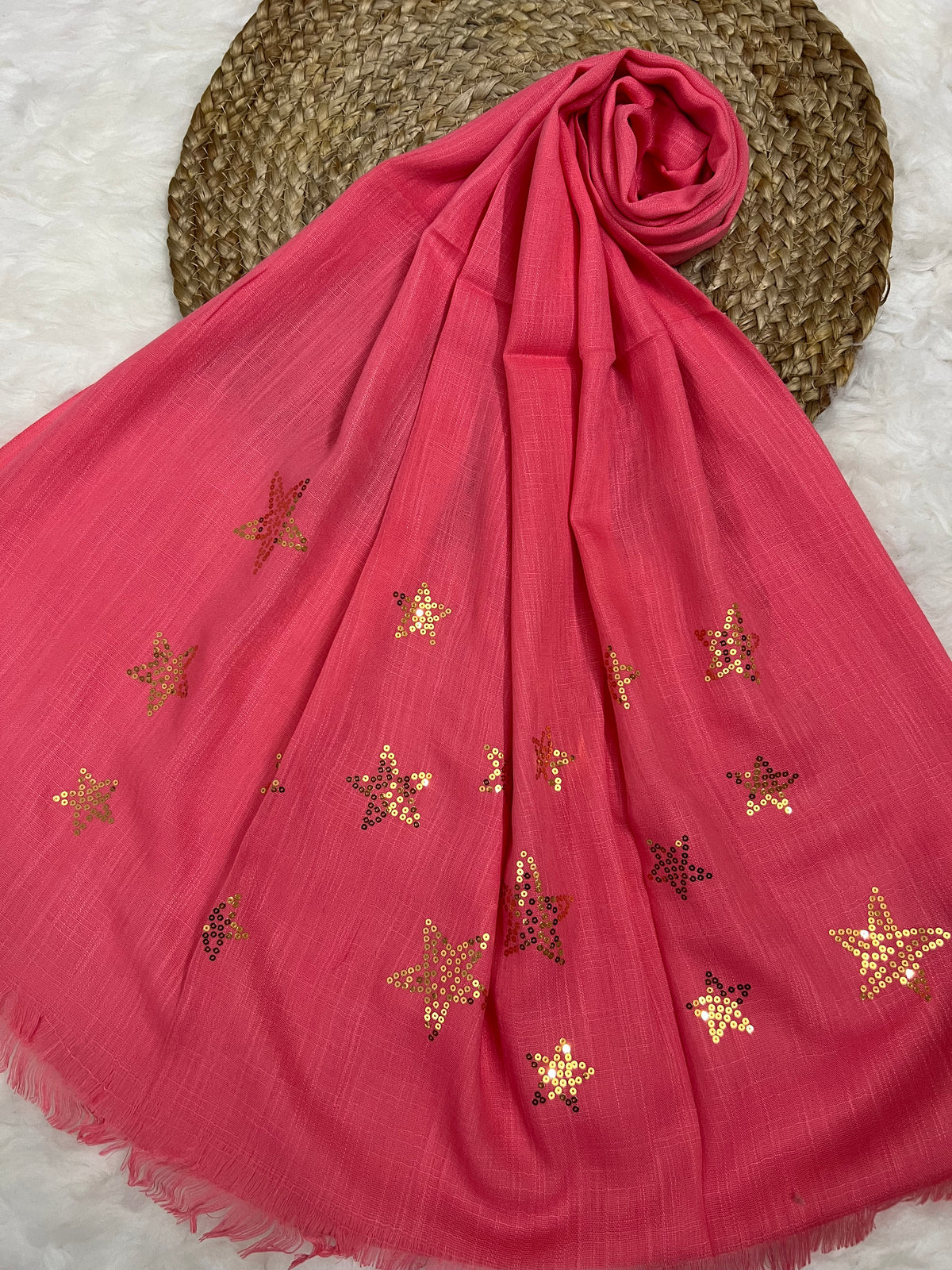 Starry Shine Hijab –Brink Pink