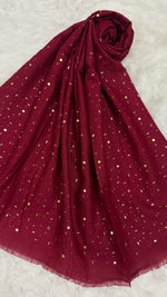 Lawn Foil Spread Hijab | Maroon
