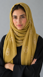 Lawn Ringset Embroidered Hijabs (XL) | Mustard