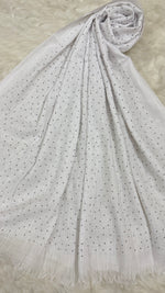 Lawn Dotted Stones Hijab | Pure White