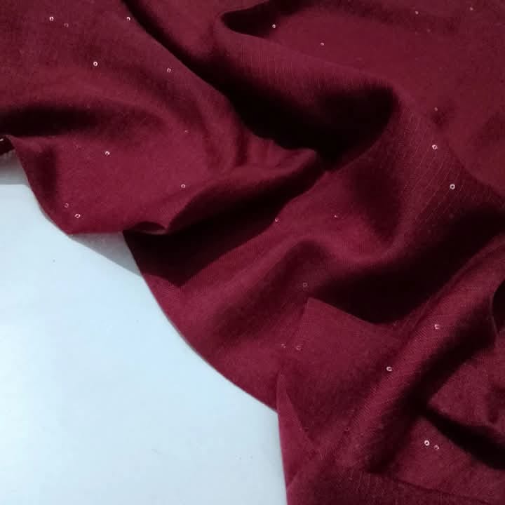 Lawn Full Sequins Hijab | Maroon