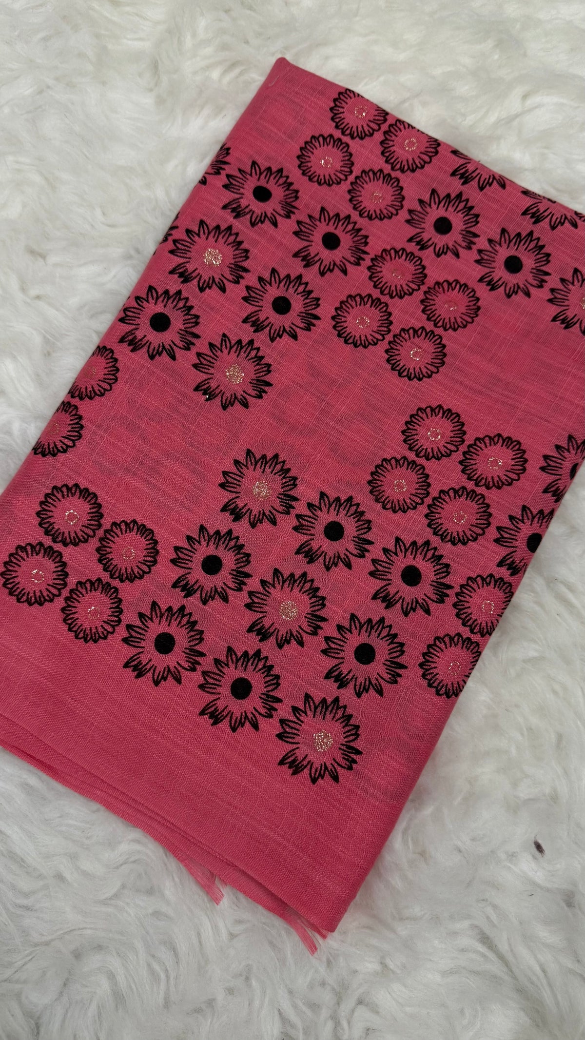 Lawn Block Print Hijab | Floral | Coral Bloom