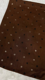 Lawn Block Print Hijab | Shinny Polka Dots | Dark Brown