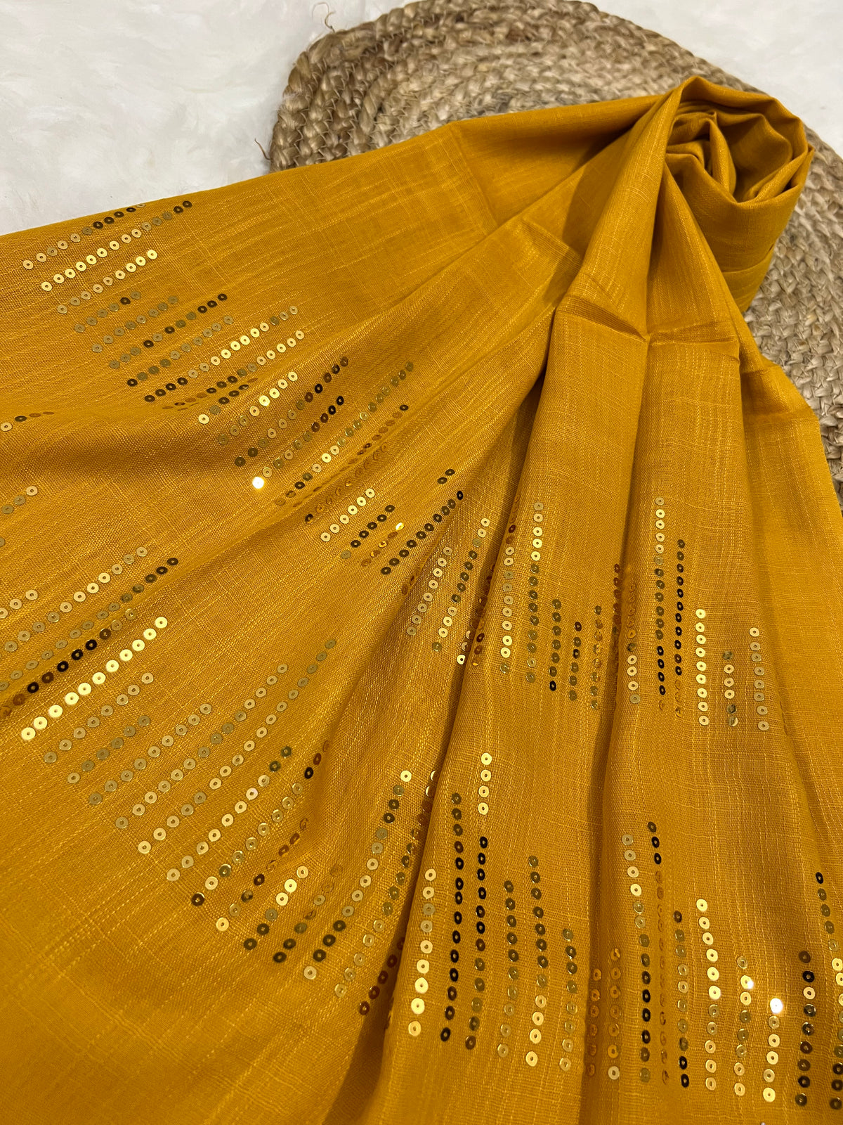 Radiant Sequins Stripes- Mustard
