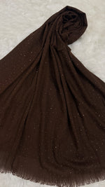 Lawn Dotted Stones Hijab | Dark Brown