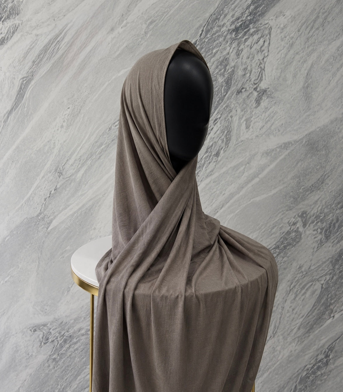 Instant Pre-Sewn Jersey Hijab | Khaki Grey