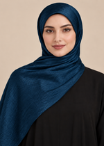 Luxe Crinkle Silk - Teal Navy