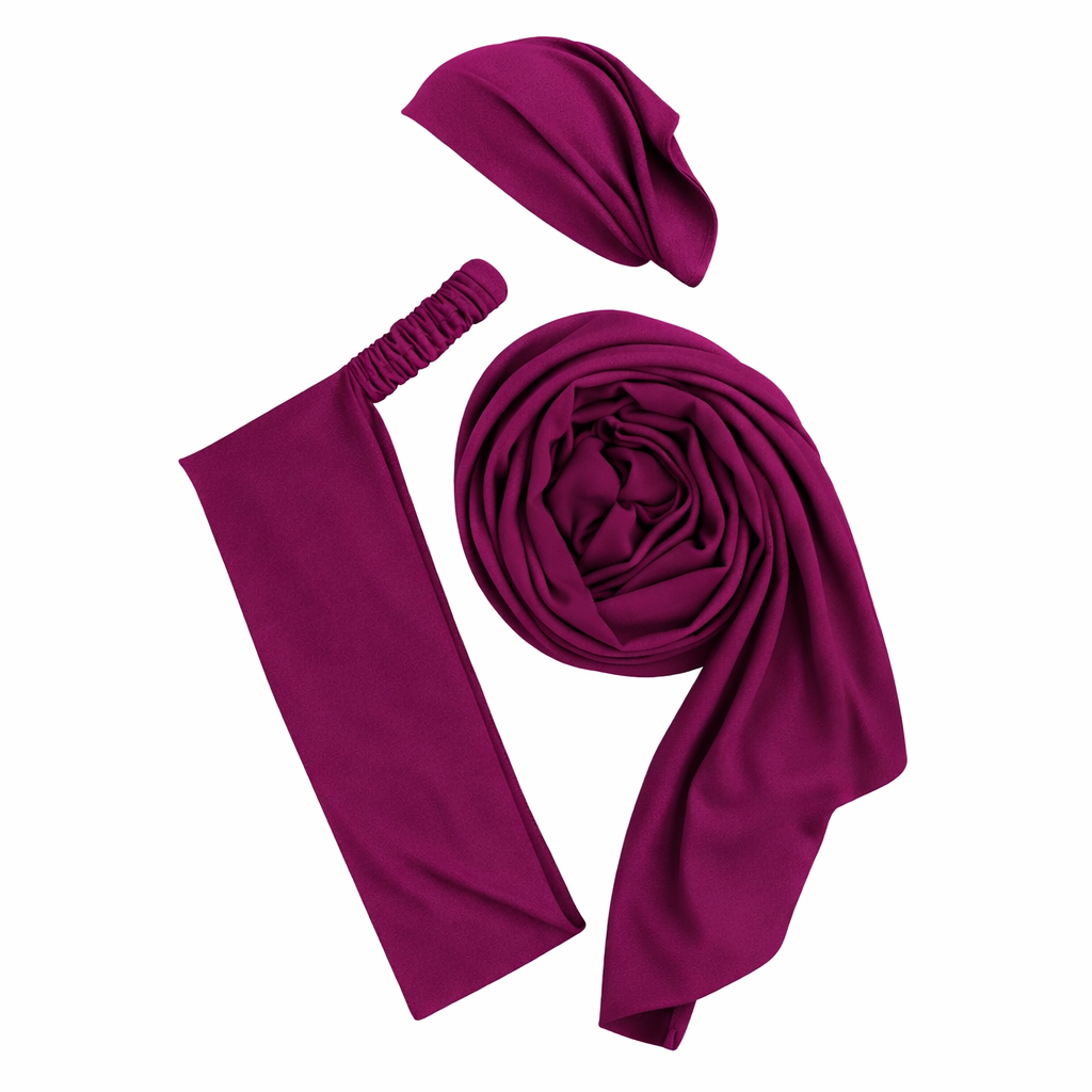3-in-1 Hijab Essential Set | Burgundy