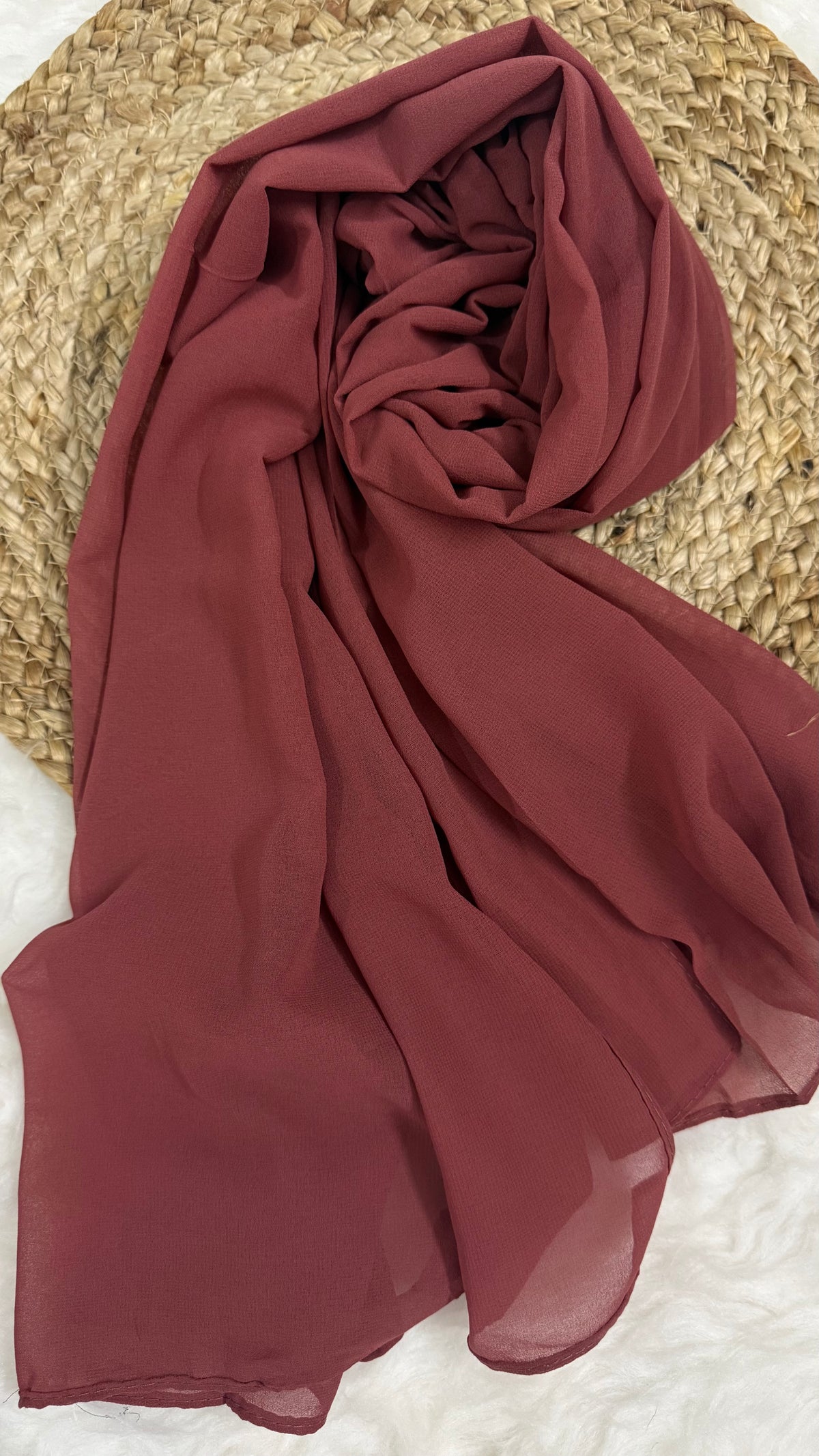 Imported Georgette | Dusty Maroon