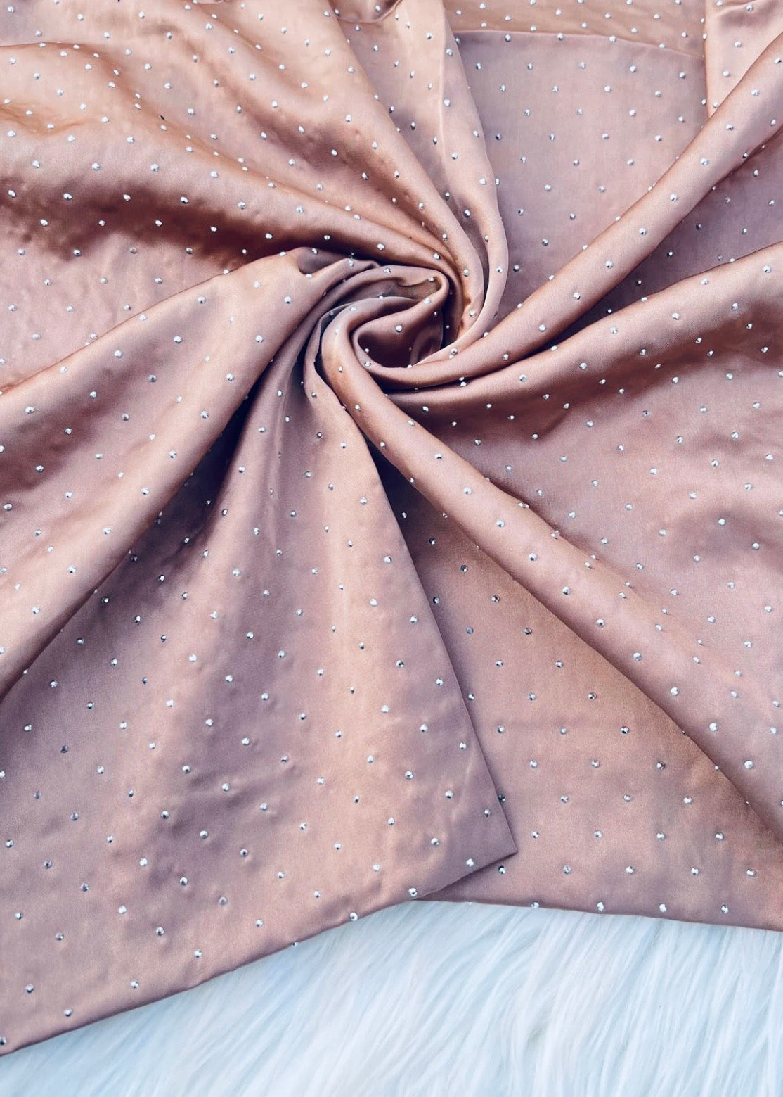 Silk Embellished Hijabs | Rose Gold