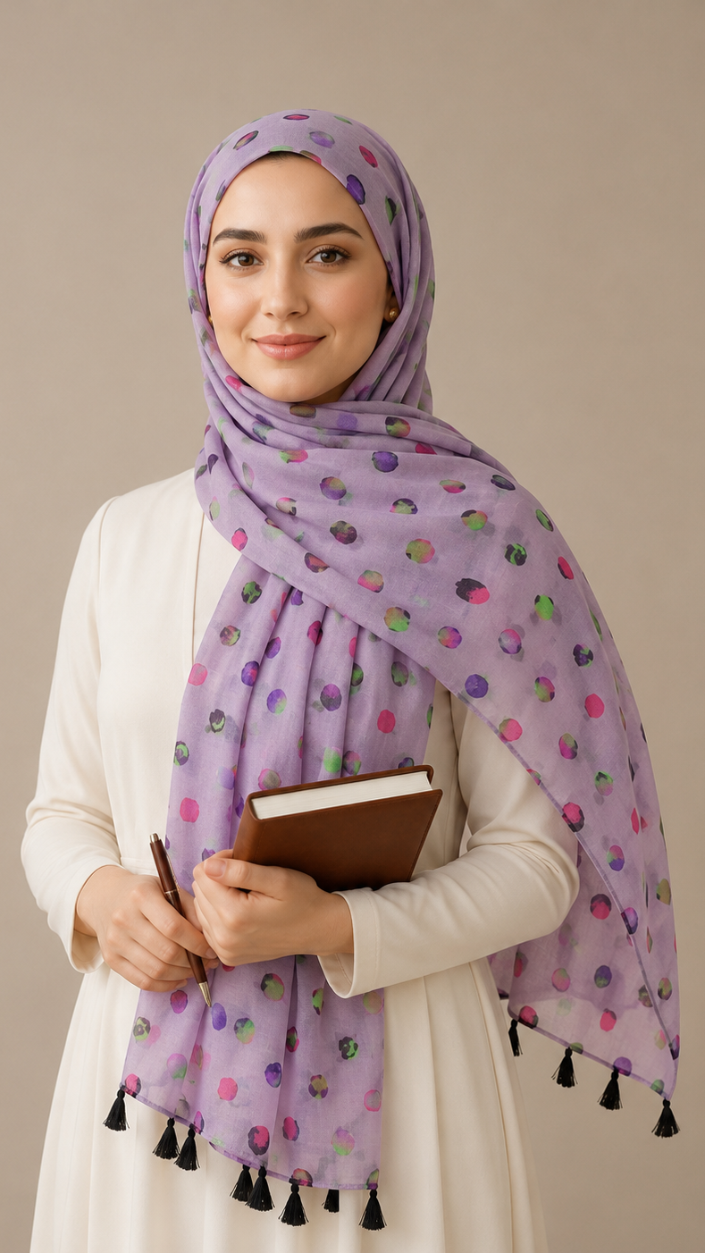 Lilac Confetti | Lawn Printed Hijab
