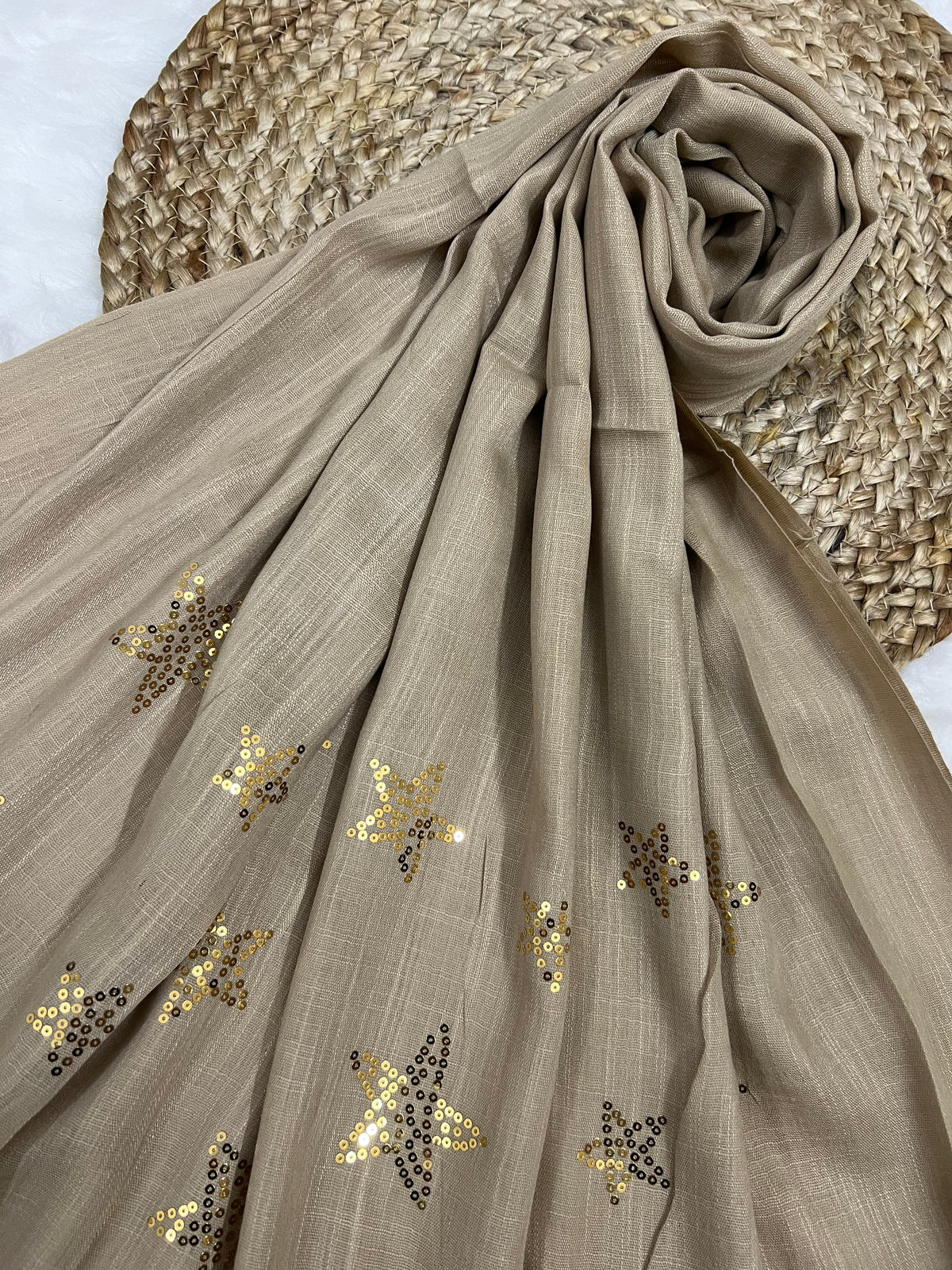Starry Shine Hijab –Taupe Sand