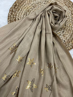 Starry Shine Hijab –Taupe Sand