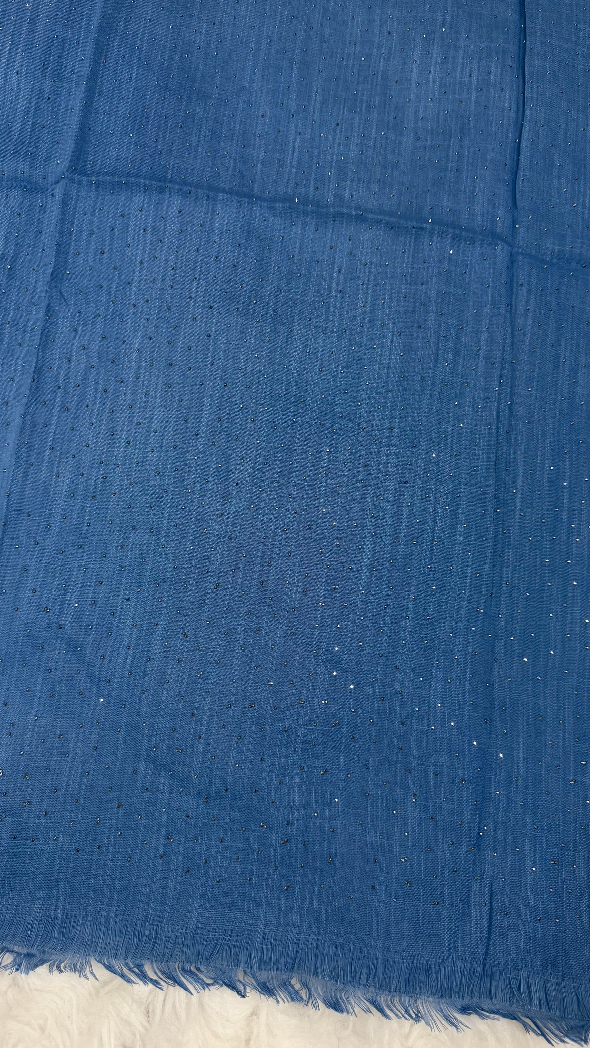 Lawn Dotted Stones Hijab | Denim Blue