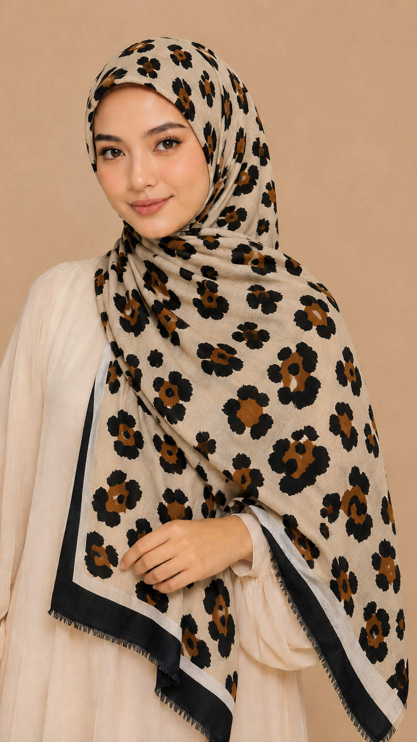 Wild Vanilla | Lawn Printed Hijab