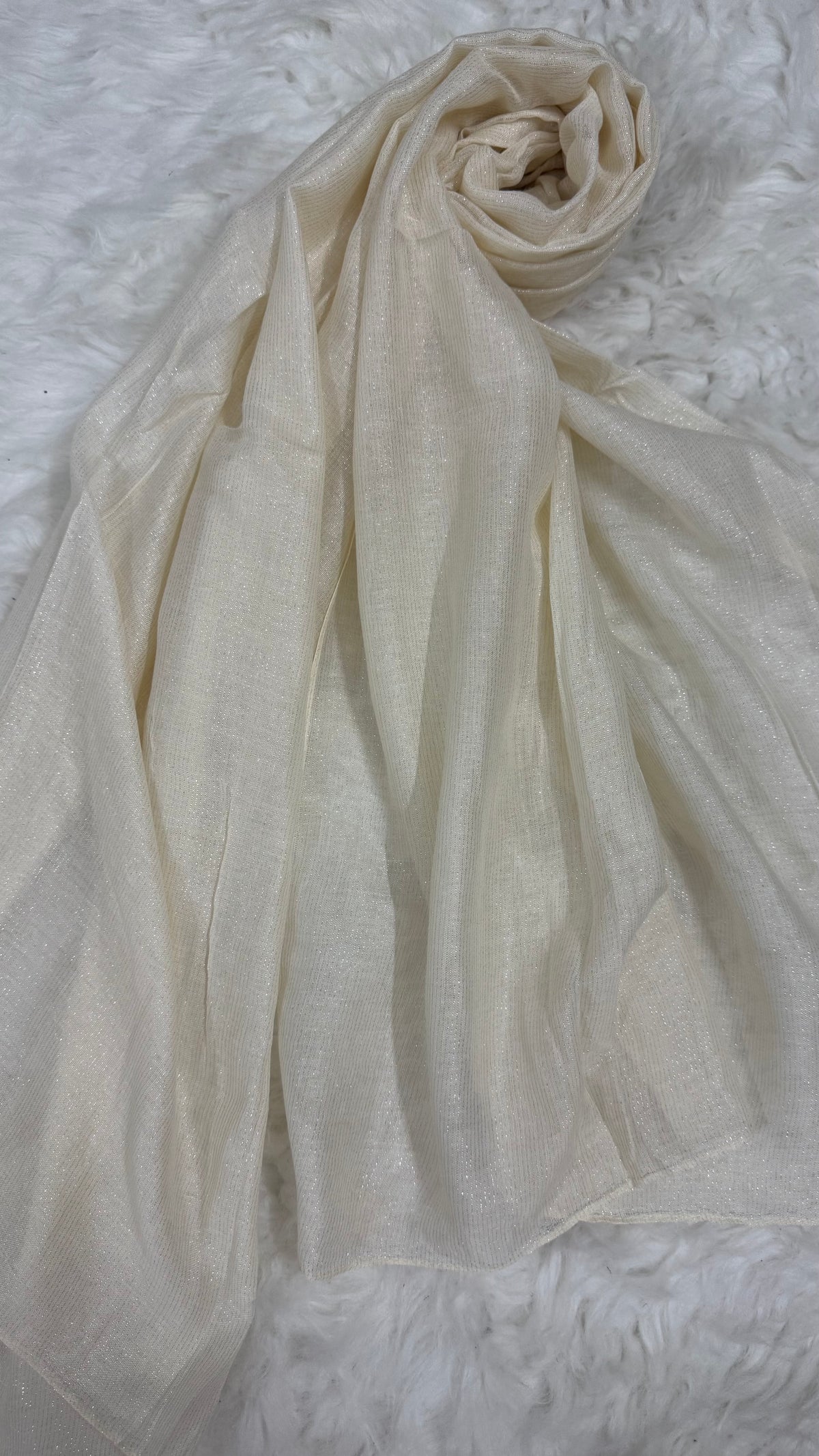 Lawn Zari Hijabs | Cream White